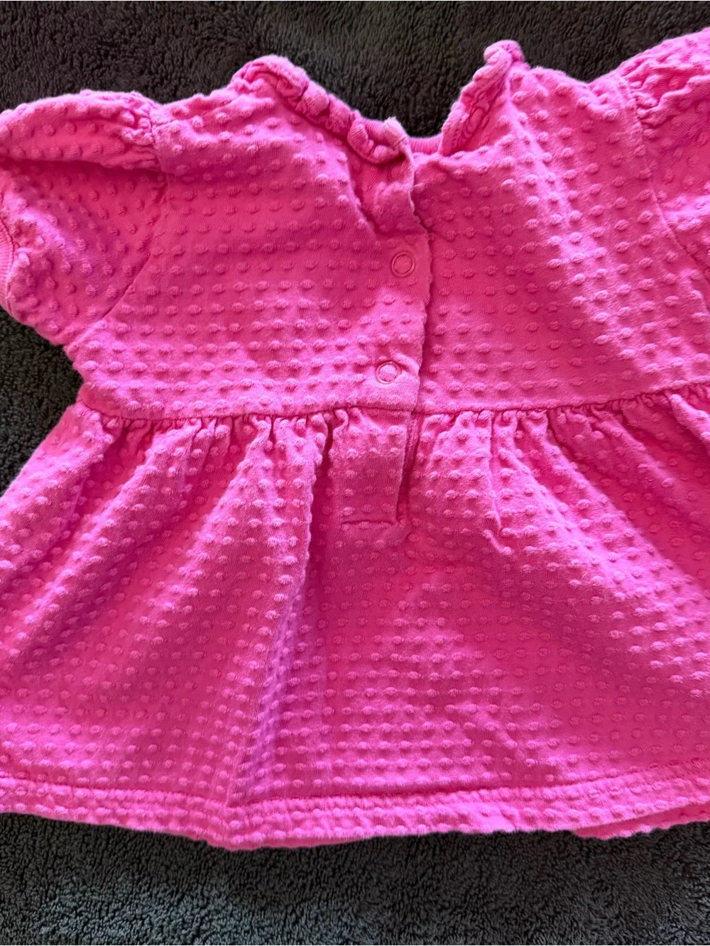 Le Top Bright Pink Baby Two-Piece Set with Cat Accent